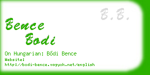 bence bodi business card